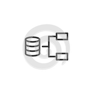 Database structure AI line icon