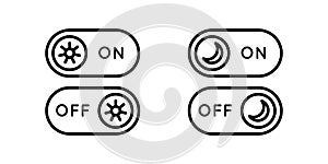 Line Icon Switches Day-Night Mode In Simple Style. Light Dark mode for mobile app development. Vector sign in a simple