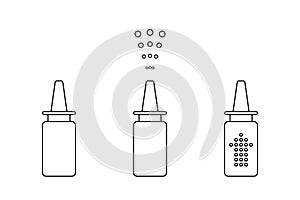 Line icon, symbol. Spray bottle with medicament