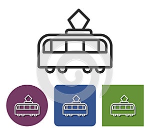 Line icon of tram