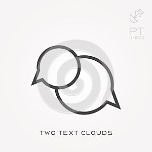 Line icon two text clouds