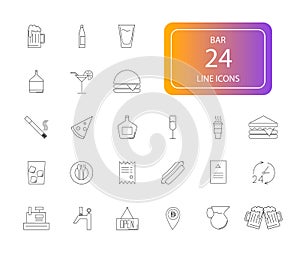 Line icons set. Bar pack.