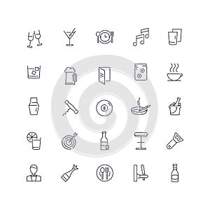 Line icons set. Bar pack. Vector illustration