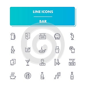 Line icons set. Bar