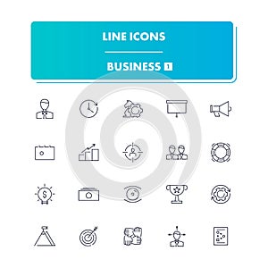 Line icons set. Business 1