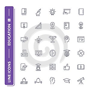 Line icons set. Education 1