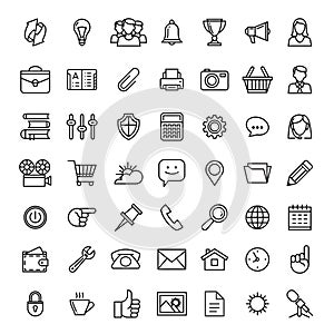 Line icons set. Icons for business