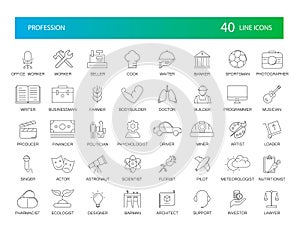 Line icons set. Proffesion pack.