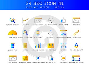 Line icons set. SEO pack