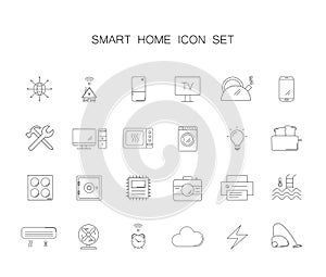Line icons set. Smart City pack.