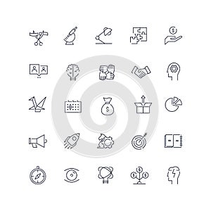 Line icons set. Start Up pack. Vector