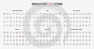 Line Icons Set for UI Video Coding Gadgets