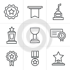 Line Icons Style Medals icons