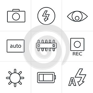 Line Icons Style Photography icons