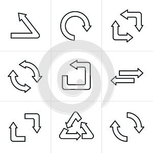 Line Icons Style Simple, flat design.