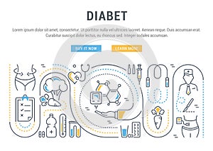 Website Banner and Landing Page of Diabet. photo