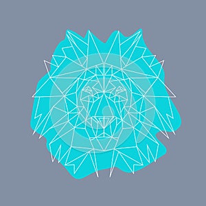 Line illustration - lion. Ideal for tattoos, web backgrounds, surface textures, textiles.