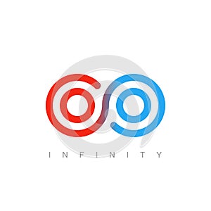 Line infinity symbol, outline limitless logo