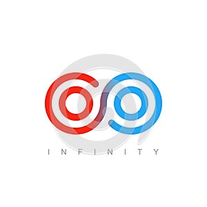 Line infinity symbol, outline limitless logo photo
