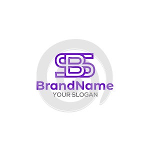 Line initial S and B Logo Design Vector