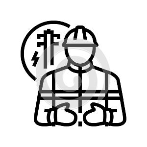 line installer repairer line icon vector illustration