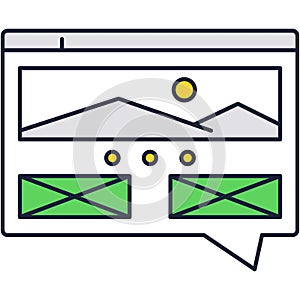 Line interface ui web design icon flat vector