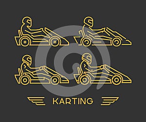 Line karting and go kart symbol