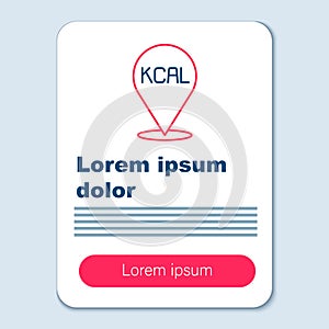 Line Kcal icon isolated on isolated on grey background. Health food. Colorful outline concept. Vector