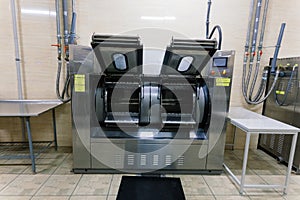 Line of laundry machine, washing machines. Automate equipment