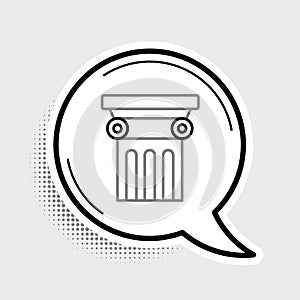 Line Law pillar icon isolated on grey background. Colorful outline concept. Vector