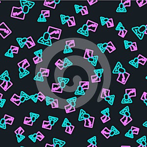 Line Leader of a team of executives icon isolated seamless pattern on black background. Vector