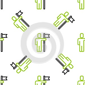 Line Leader of a team of executives icon isolated seamless pattern on white background. Vector