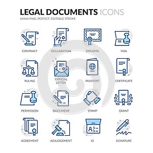 Line Legal Documents Icons photo