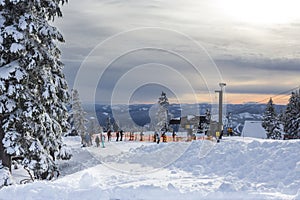 Line for lift at Mt.Hood