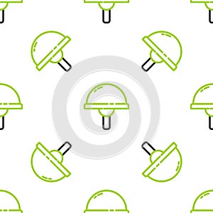 Line Light emitting diode icon isolated seamless pattern on white background. Semiconductor diode electrical component