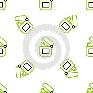 Line Lighter icon isolated seamless pattern on white background. Vector