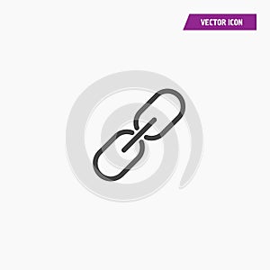 Line link icon. Hyperlink chain symbol.
