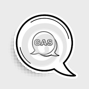 Line Location and petrol or gas station icon isolated on grey background. Car fuel symbol. Gasoline pump. Colorful
