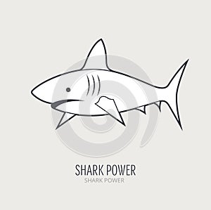 Line logotype with shark