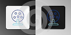 Line Lottery machine with lottery balls inside icon isolated on grey background. Lotto bingo game of luck concept. Wheel