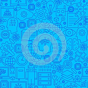 Line Machine Learning Seamless Pattern