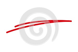 Line marker underline shape, underlining with a red line, crossing out red line - vector