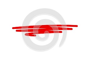 Line marker underline shape, underlining with a red line, crossing out red line - vector