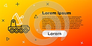 Line Mars rover icon isolated on yellow background. Space rover. Moonwalker sign. Apparatus for studying planets surface