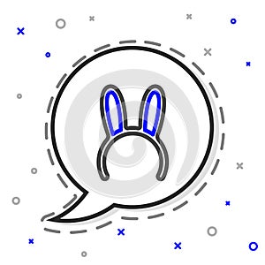 Line Mask with long bunny ears icon isolated on white background. Colorful outline concept. Vector Illustration