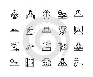 Line Mass Production Icons