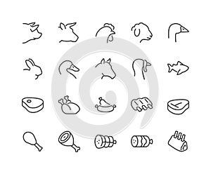 Line Meat Icons photo