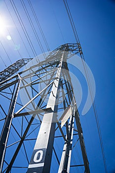 Line of Metal Electric Tower