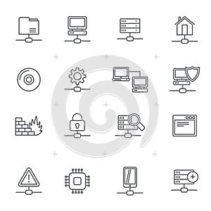 Line modern multimedia icons