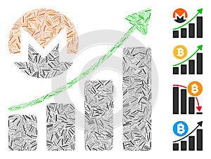 Line Monero Growing Chart Icon Vector Mosaic